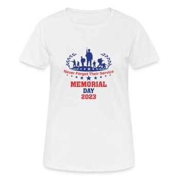 Never forget their Service Memorial Day 2023 - Women's Breathable T-Shirt - white - Front - AI Model Female 172 dark (172cm)