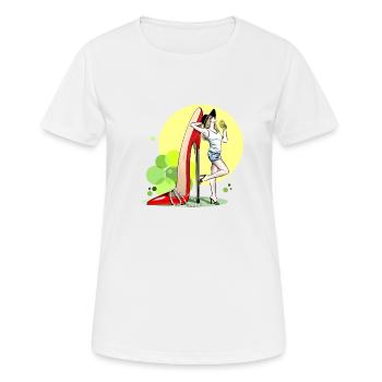 Une femme - T-shirt respirant Femme - blanc - Devant - AI Model Female 172 dark (172cm)