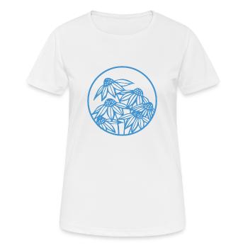SA015 Blumenabzeichen 2 - Frauen T-Shirt atmungsaktiv - Weiß - Vorne - AI Model Female 172 dark (172cm)