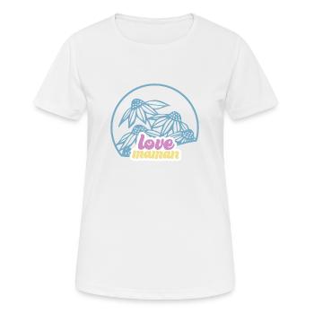 SA015 ecusson floral 1 - T-shirt respirant Femme - blanc - Devant - AI Model Female 172 dark (172cm)