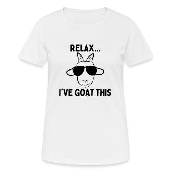 Entspann dich, ich Ziege das - Frauen T-Shirt atmungsaktiv - Weiß - Vorne - AI Model Female 172 dark (172cm)