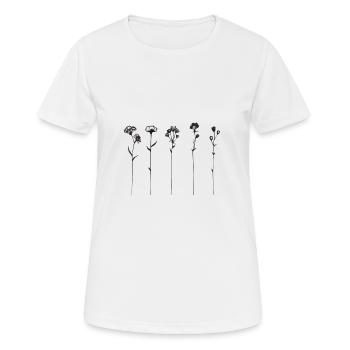 Traits floraux délicats - T-shirt respirant Femme - blanc - Devant - AI Model Female 172 dark (172cm)