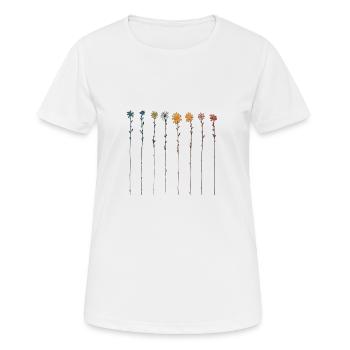 Traits floraux délicats - T-shirt respirant Femme - blanc - Devant - AI Model Female 172 dark (172cm)