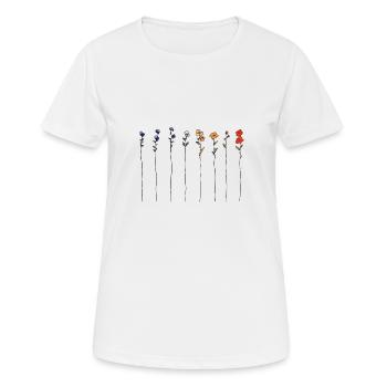 Minimalistische florale Aquarelle - Frauen T-Shirt atmungsaktiv - Weiß - Vorne - AI Model Female 172 dark (172cm)