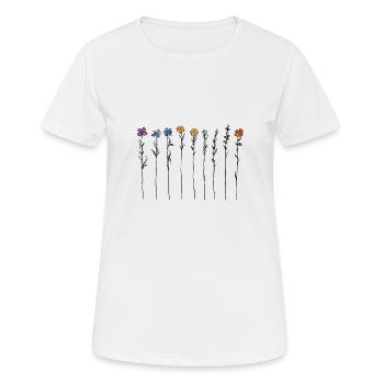 Subtle watercolour flowers - Women's Breathable T-Shirt - white - Front - AI Model Female 172 dark (172cm)