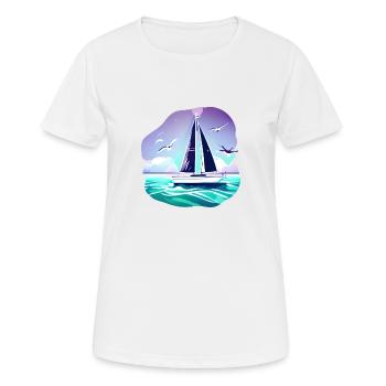 Sailing Sailing Ship Sailing Sailing Sailboat - Women's Breathable T-Shirt - white - Front - AI Model Female 172 dark (172cm)