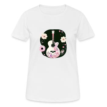 Guitar Musical Instrument Guitarist Plucked Instrument - Women's Breathable T-Shirt - white - Front - AI Model Female 172 dark (172cm)