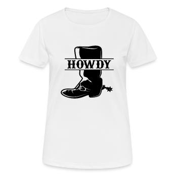 Bottes de cowboy Howdy - T-shirt respirant Femme - blanc - Devant - AI Model Female 172 dark (172cm)