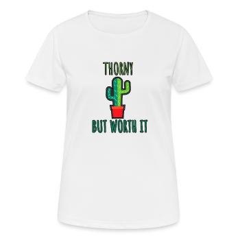 épineux mais qui en vaut la peine - T-shirt respirant Femme - blanc - Devant - AI Model Female 172 dark (172cm)