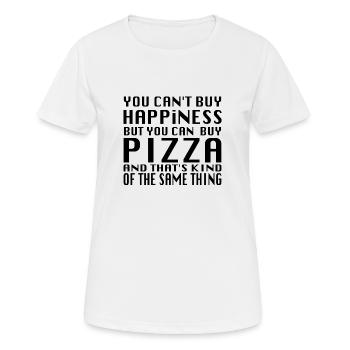 can't buy happiness but pizza - T-shirt respirant Femme - blanc - Devant - AI Model Female 172 dark (172cm)