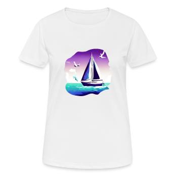 Segelschiff Segeln Segelboot Segelsport Segler - Frauen T-Shirt atmungsaktiv - Weiß - Vorne - AI Model Female 172 dark (172cm)