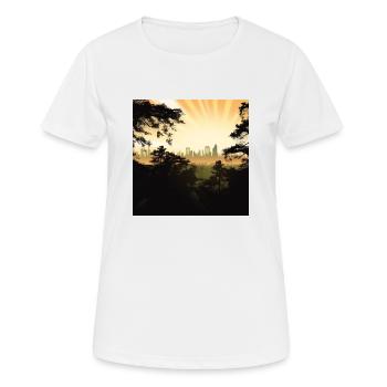 La ville derrière la forêt - T-shirt respirant Femme - blanc - Devant - AI Model Female 172 dark (172cm)