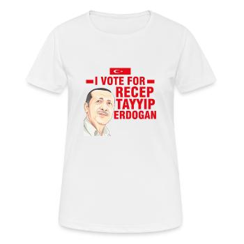 Ich stimme für Recep Tayyip Erdogan - Frauen T-Shirt atmungsaktiv - Weiß - Vorne - AI Model Female 172 dark (172cm)