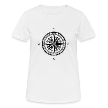 Kompass Nautik Segelboot Seefahrer - Frauen T-Shirt atmungsaktiv - Weiß - Vorne - AI Model Female 172 dark (172cm)