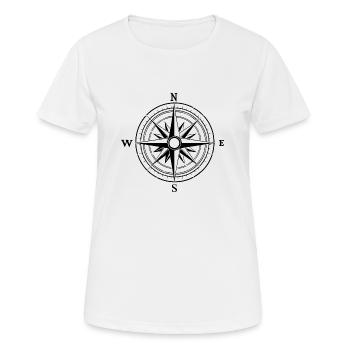 Kompass Nautik Segelboot Seefahrer - Frauen T-Shirt atmungsaktiv - Weiß - Vorne - AI Model Female 172 dark (172cm)
