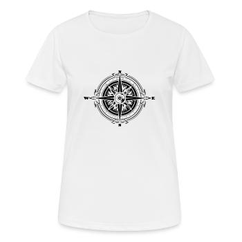 Kompass Nautik Segelboot Seefahrer - Frauen T-Shirt atmungsaktiv - Weiß - Vorne - AI Model Female 172 dark (172cm)