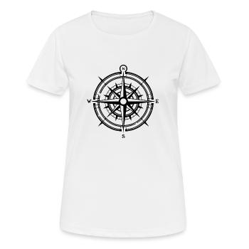 Kompass Nautik Segelboot Seefahrer - Frauen T-Shirt atmungsaktiv - Weiß - Vorne - AI Model Female 172 dark (172cm)