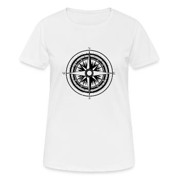 Kompass Nautik Segelboot Seefahrer - Frauen T-Shirt atmungsaktiv - Weiß - Vorne - AI Model Female 172 dark (172cm)