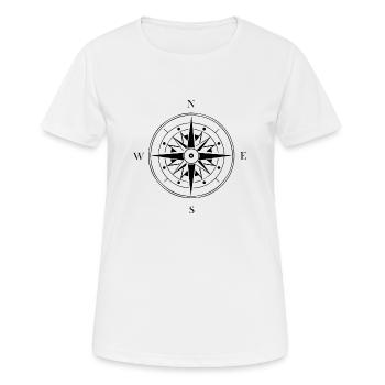 Kompass Nautik Segelboot Seefahrer - Frauen T-Shirt atmungsaktiv - Weiß - Vorne - AI Model Female 172 dark (172cm)
