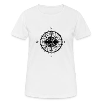 Kompass Nautik Segelboot Seefahrer - Frauen T-Shirt atmungsaktiv - Weiß - Vorne - AI Model Female 172 dark (172cm)