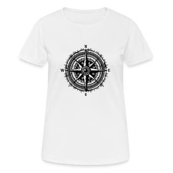 Kompass Nautik Segelboot Seefahrer - Frauen T-Shirt atmungsaktiv - Weiß - Vorne - AI Model Female 172 dark (172cm)