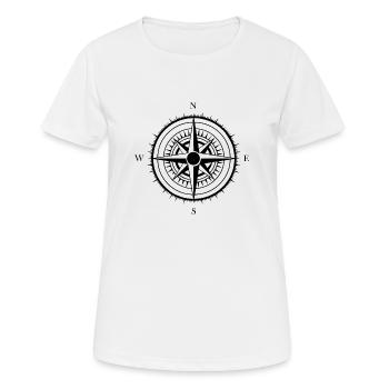 Kompass Nautik Segelboot Seefahrer - Frauen T-Shirt atmungsaktiv - Weiß - Vorne - AI Model Female 172 dark (172cm)