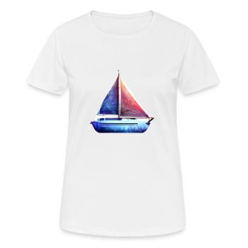 Segelboot Segelschiff Segeln Segelsport Segler - Frauen T-Shirt atmungsaktiv - Weiß - Vorne - AI Model Female 172 dark (172cm)