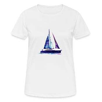 Segeln Segelboot Segelschiff Segelsport Segler - Frauen T-Shirt atmungsaktiv - Weiß - Vorne - AI Model Female 172 dark (172cm)