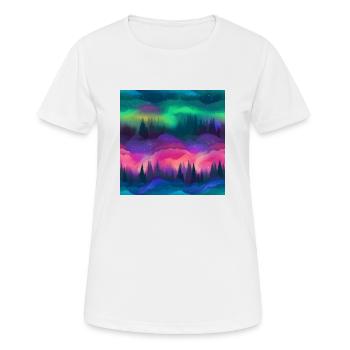 Northern Lights Glow: Polarlichter-Kollektion - Frauen T-Shirt atmungsaktiv - Weiß - Vorne - AI Model Female 172 dark (172cm)
