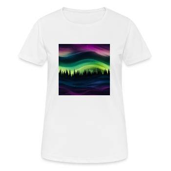 Luminous Skies: Polarlichter-Kollektion - Frauen T-Shirt atmungsaktiv - Weiß - Vorne - AI Model Female 172 dark (172cm)