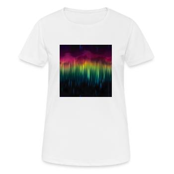 Aurora Symphony: Kollektion der Nordlichter - Frauen T-Shirt atmungsaktiv - Weiß - Vorne - AI Model Female 172 dark (172cm)