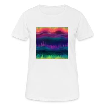 Aurora Dreams: Northern Lights Collection - Women's Breathable T-Shirt - white - Front - AI Model Female 172 dark (172cm)