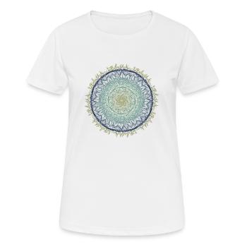 Wie oben, so unten Mandala - Frauen T-Shirt atmungsaktiv - Weiß - Vorne - AI Model Female 172 dark (172cm)