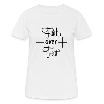 La foi plutôt que la peur - T-shirt respirant Femme - blanc - Devant - AI Model Female 172 dark (172cm)
