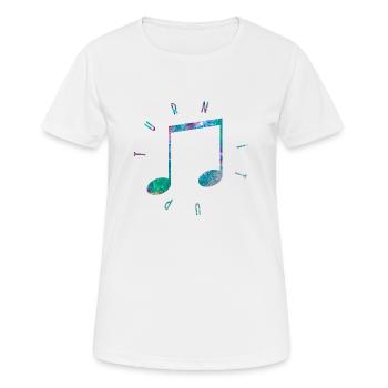 Drehen Sie auf - Frauen T-Shirt atmungsaktiv - Weiß - Vorne - AI Model Female 172 dark (172cm)