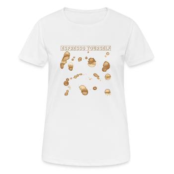 Espresso selber machen - Frauen T-Shirt atmungsaktiv - Weiß - Vorne - AI Model Female 172 dark (172cm)