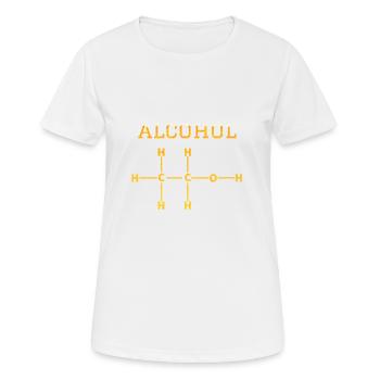 Molécule d’alcool - T-shirt respirant Femme - blanc - Devant - AI Model Female 172 dark (172cm)