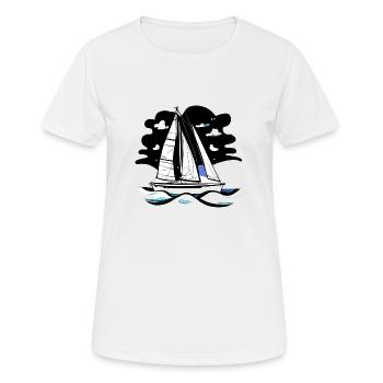Sailing Ship Sailing Sailing Sailing Sailing Sailboat - Women's Breathable T-Shirt - white - Front - AI Model Female 172 dark (172cm)