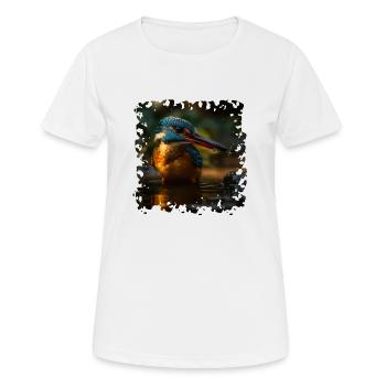 Der Eisvogel, auch Juwel des Flusses genannt - Frauen T-Shirt atmungsaktiv - Weiß - Vorne - AI Model Female 172 dark (172cm)