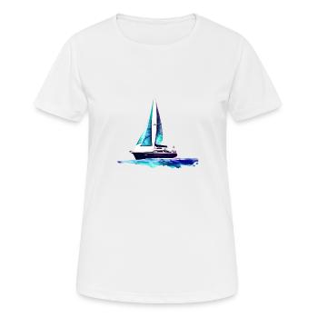 Segelschiff Segeln Segelsport Segler Segelboot - Frauen T-Shirt atmungsaktiv - Weiß - Vorne - AI Model Female 172 dark (172cm)