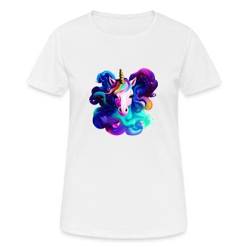 Einhorn Mädchen Einhörner Fabeltier Unicorn - Frauen T-Shirt atmungsaktiv - Weiß - Vorne - AI Model Female 172 dark (172cm)