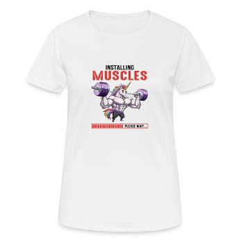 Installing Muscles Please Wait - Women's Breathable T-Shirt - white - Front - AI Model Female 172 dark (172cm)