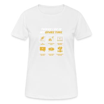 WRITING IN SPARE TIME - Women's Breathable T-Shirt - white - Front - AI Model Female 172 dark (172cm)