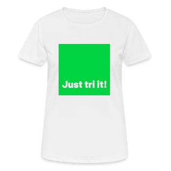 just tri it green - Frauen T-Shirt atmungsaktiv - Weiß - Vorne - AI Model Female 172 dark (172cm)