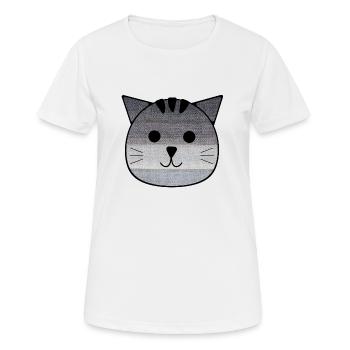 The Little Cat Otto - Women's Breathable T-Shirt - white - Front - AI Model Female 172 dark (172cm)