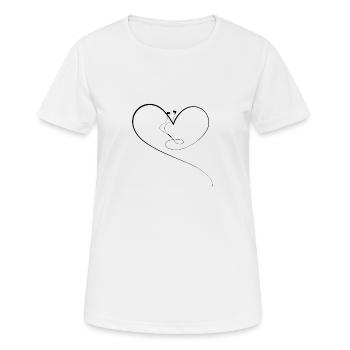 Heart Line Earphones - Women's Breathable T-Shirt - white - Front - AI Model Female 172 dark (172cm)