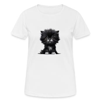 Chat Propriétaire de chat Chaton domestique - T-shirt respirant Femme - blanc - Devant - AI Model Female 172 dark (172cm)