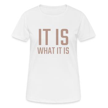 c’est ce que c’est - T-shirt respirant Femme - blanc - Devant - AI Model Female 172 dark (172cm)