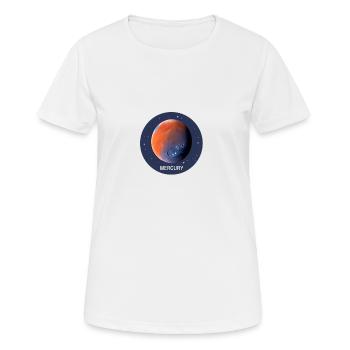 Planet Merkur - Frauen T-Shirt atmungsaktiv - Weiß - Vorne - AI Model Female 172 dark (172cm)