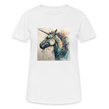 Colorful Contemporary Unicorn Art by Bodhi - Women's Breathable T-Shirt - white - Front - AI Model Female 172 dark (172cm)